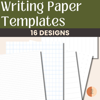 Printable Lined Paper wide ruled with dashed center guide line