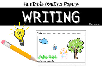 Preview of Writing Paper Templates with picture box. Multiple Levels. Writer's Workshop