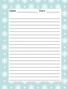 Winter Lined Writing Paper - Payhip
