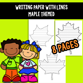 Preview of Writing Paper With Lines Templates - Maple Leaf Themed