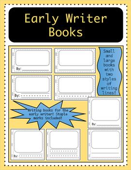 Preview of Writing Paper for Beginning Writers, Kindergarten and 1st Grade Writing Books