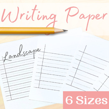 Preview of Lined Writing Paper for Handwriting Practice Landscape Printing