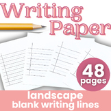 Lined Writing Paper for Handwriting Practice Landscape Printing