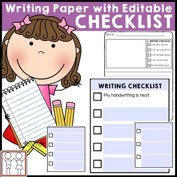 Kindergarten Writing Paper and Rubric by Caroline Grant