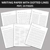 Writing Paper with Dotted Lines For Primary Grades, Handwr