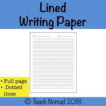 Preview of Lined Writing Paper with Full page of Dotted Lines (Portrait)