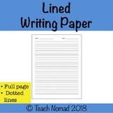 Lined Writing Paper with Full page of Dotted Lines (Portrait)