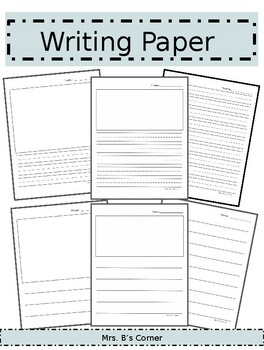 Preview of Writing Paper with Picture Box Templates