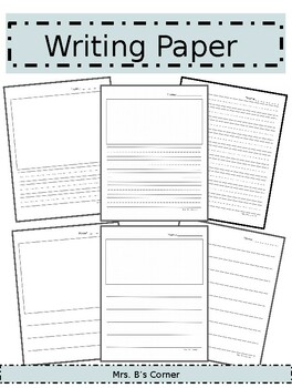 Kindergarten Writing Paper with Picture Box • Mrs E Virtually