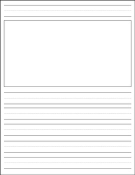 Preview of Writing Paper with Picture Drawing Space for Kindergarten Instant Download Print