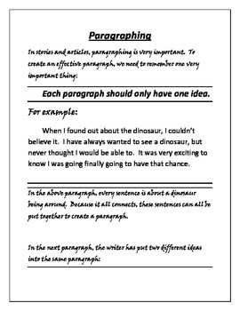 Writing Paragraphs by Jeff Crawford | Teachers Pay Teachers