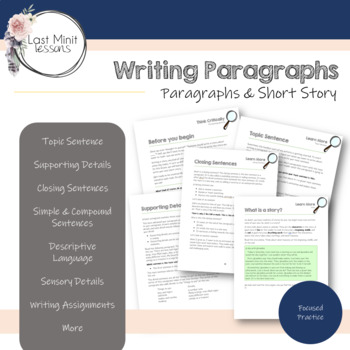 Writing Paragraphs & Short Story by Last Minit Lessons | TPT