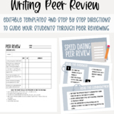 Writing Peer Review | Speed Dating Peer Review | Editable 