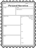 Writing Personal Narratives - Graphic Organizer for Upper 