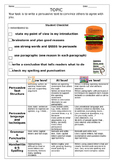 Writing Persuasive Text / Essay / Exposition Assessment Rubric