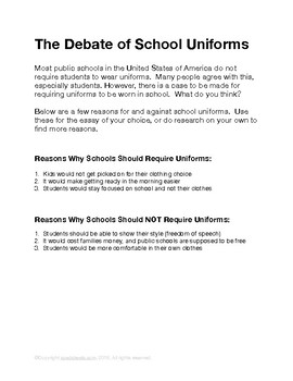 persuasive articles on school uniforms