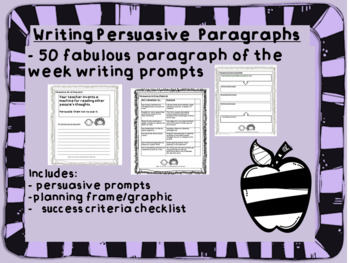 Preview of Writing Persuasive Paragraphs (Distance Learning Appropriate)