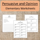 Writing - Persuasive and Opinion elementary Montessori worksheets
