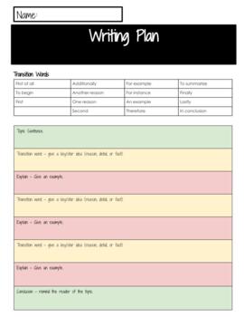Preview of Writing Plan Graphic Organizer