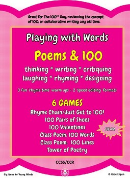 Preview of Writing Poems to Celebrate 100 (a Playing with Words unit)