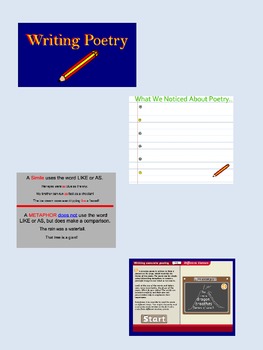 Preview of Writing Poetry:  Lessons and Model Poems for the SMARTboard