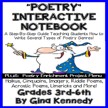 Preview of Poetry Interactive Notebook, All Genres, Plus: Poetry Enrichment Project Menu
