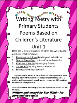 Preview of Unit 1 Writing Poetry with Primary Students Based on Children's Literature