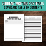 Writing Portfolio Cover and Table of Contents Template | E