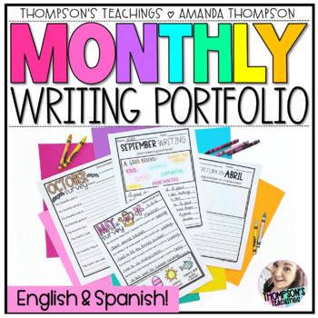 Preview of Writing Portfolio and Surveys - Monthly Writing Prompts - Data Collection