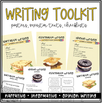 Preview of Writing Posters for Narrative, Informative and Opinion Writing Resource Pack