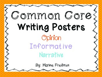 Preview of Writing Posters Common Core Standards