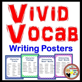 Preview of WRITING VIVID VOCABULARY Descriptive Writing Anchor Charts