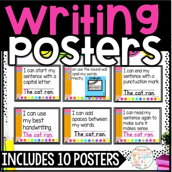 Preview of Writing Posters for Beginning Writers - Kindergarten Writing - First Grade