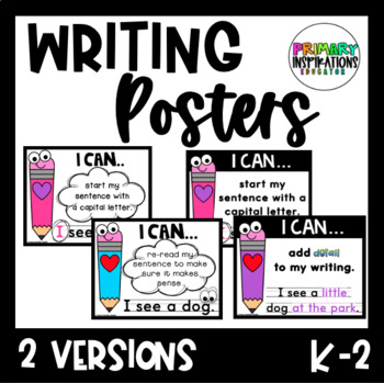 Preview of Primary Writing Posters- Beginning Writers For Sentences Rules