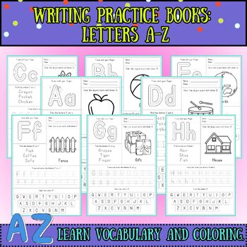 Preview of Writing Practice Books:  Letters A-Z