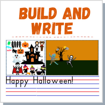 Preview of Writing Practice Build and Write Halloween BOOM CARDS Distance Learning