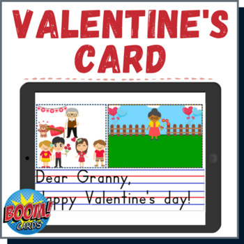 Preview of Writing Practice Build and Write Valentines Day BOOM CARDS Distance Learning