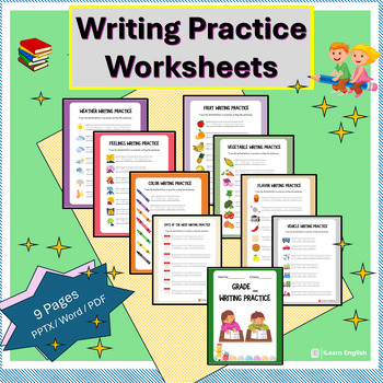 Preview of Writing Practice Workbook / Grades 1 - 3 (Word, PowerPoint, PDF)