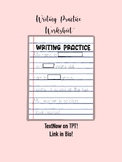 Writing Practice Worksheet