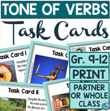 Tone Activity Writing Precise Verbs Task Cards for High Sc