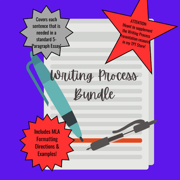 Preview of Writing Process Bundle: Presentation, Guided Notes, Essay Outline