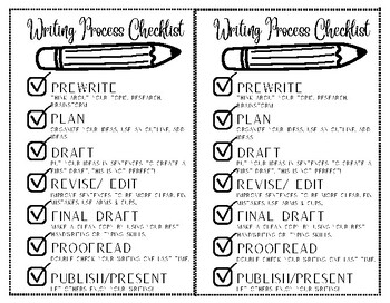 Preview of Writing Process Checklist