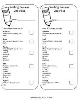 writing checklist for students