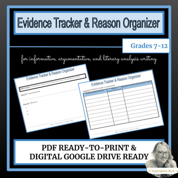 Preview of Writing Process - Evidence Tracker to Support Reasons