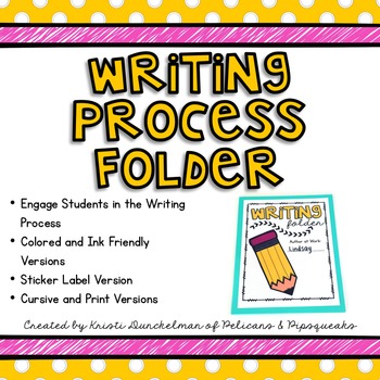 Preview of Writing Process Folder -- Colored & Ink Friendly
