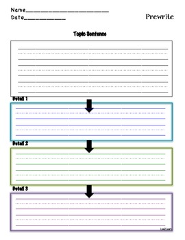 Preview of Writing Process: Graphic Organizer and Lined Paper