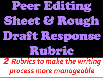 Preview of Peer Editing Rubric & Rough Draft Feedback Form - 2 Rubrics for Written Response