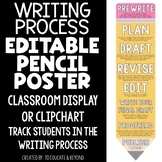 *EDITABLE* Writing Process Pencil Poster