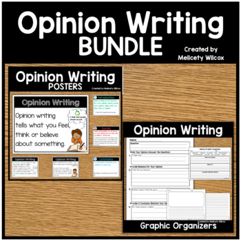 Preview of Writing Process Poster and Graphic Organizer Bundle OPINION