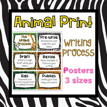 writing process posters animal print writing process chart zoo animals